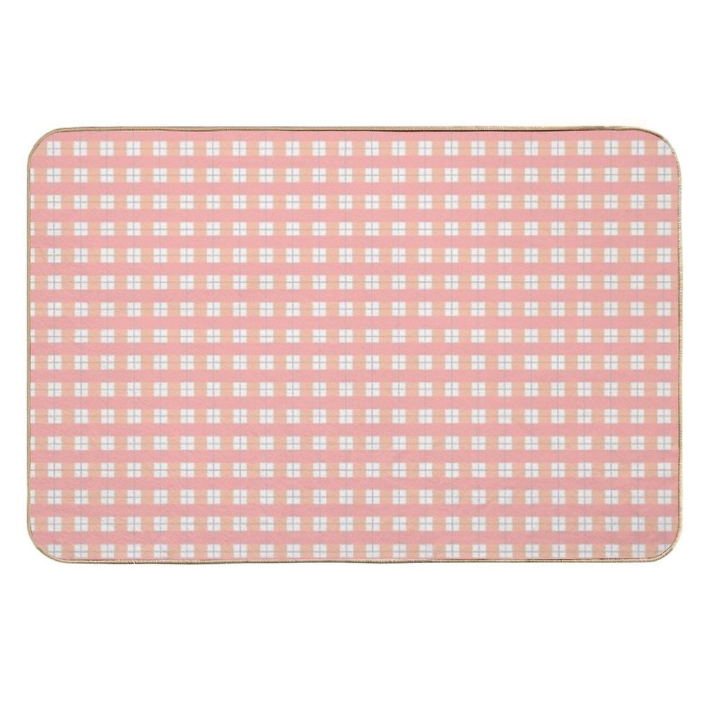 Cottage Plaid (peachy)  Anti-Trip Bath Mat