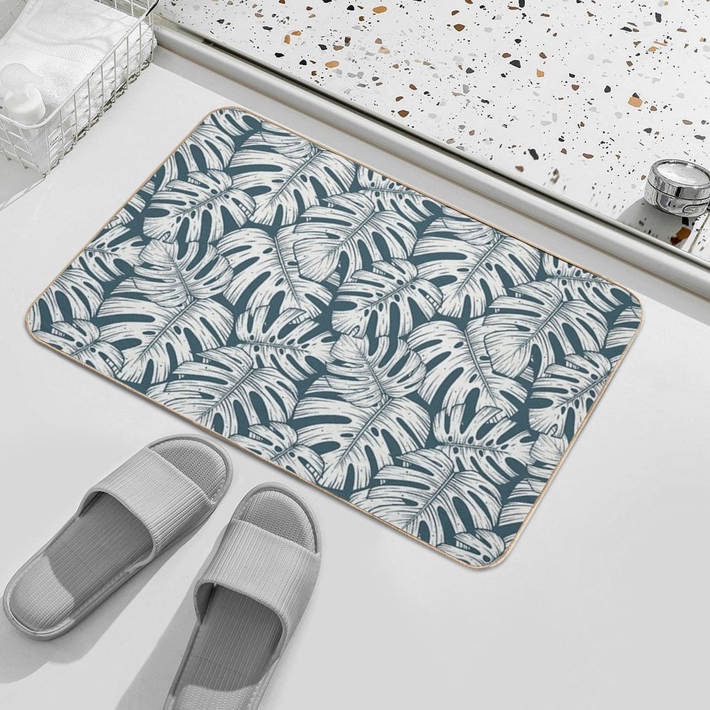 Monstera  Plants Pattern  Paradise Nature  Tropical Vibes  Jungle Pattern  Stain-Proof Bath Mat