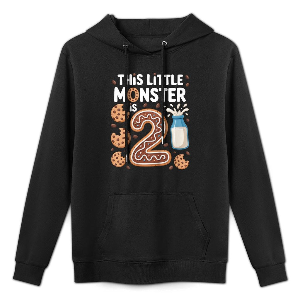 Kids This Cute Monster Is 2 Cute Cookie 1st Birthday Kangaroo Pocket Hoodie