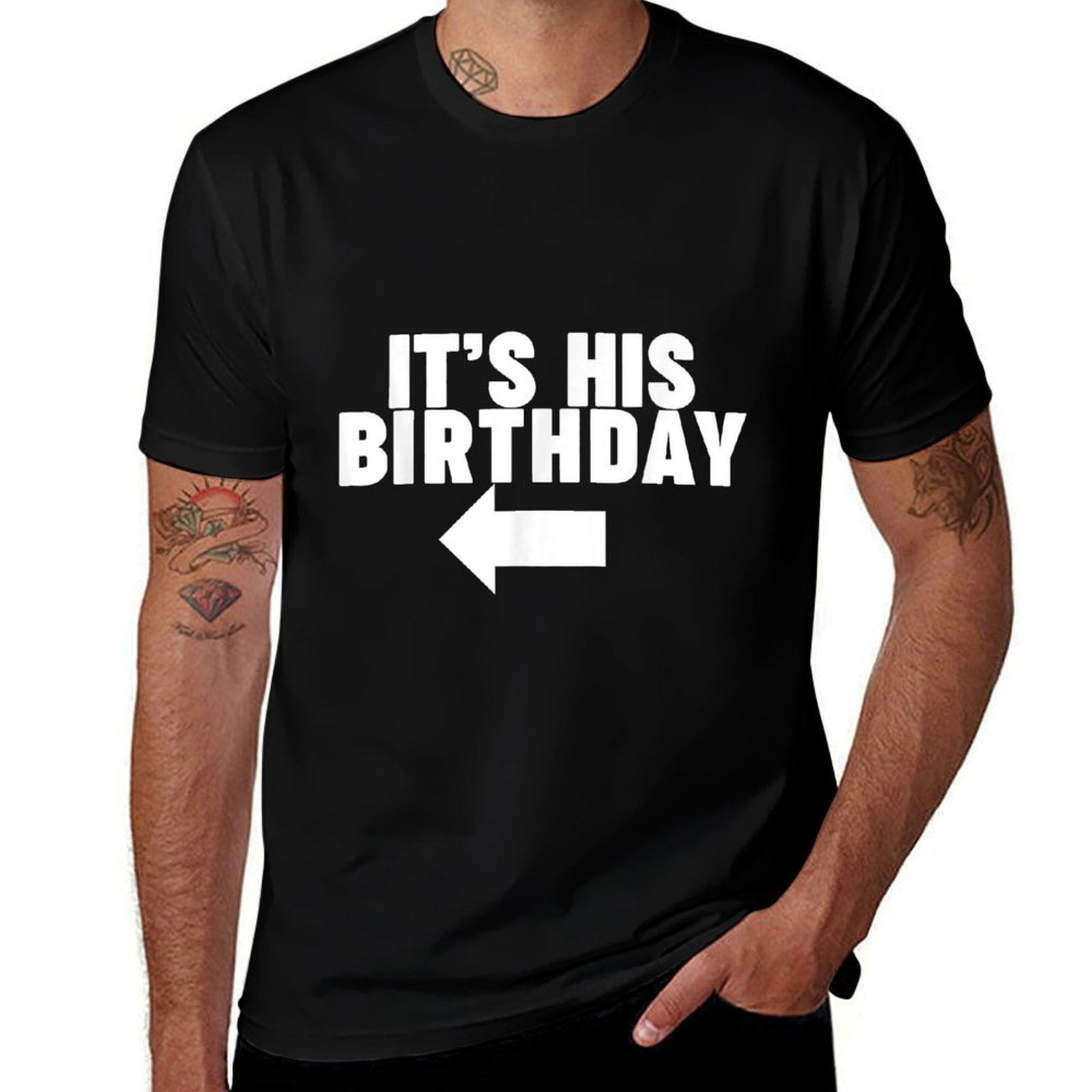It's His Birthday  Oversized Silhouette T-Shirt