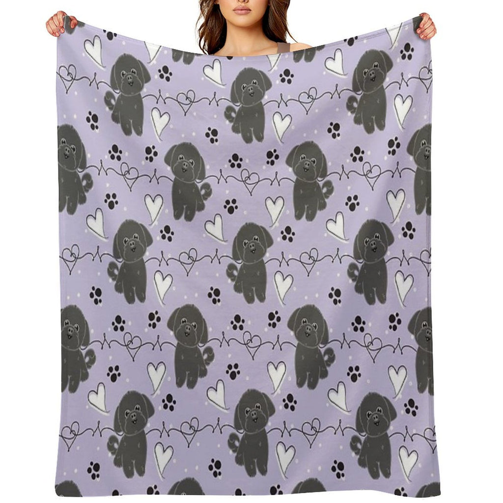 LOVE Black Shih Tzu Premium Throw Blanket
