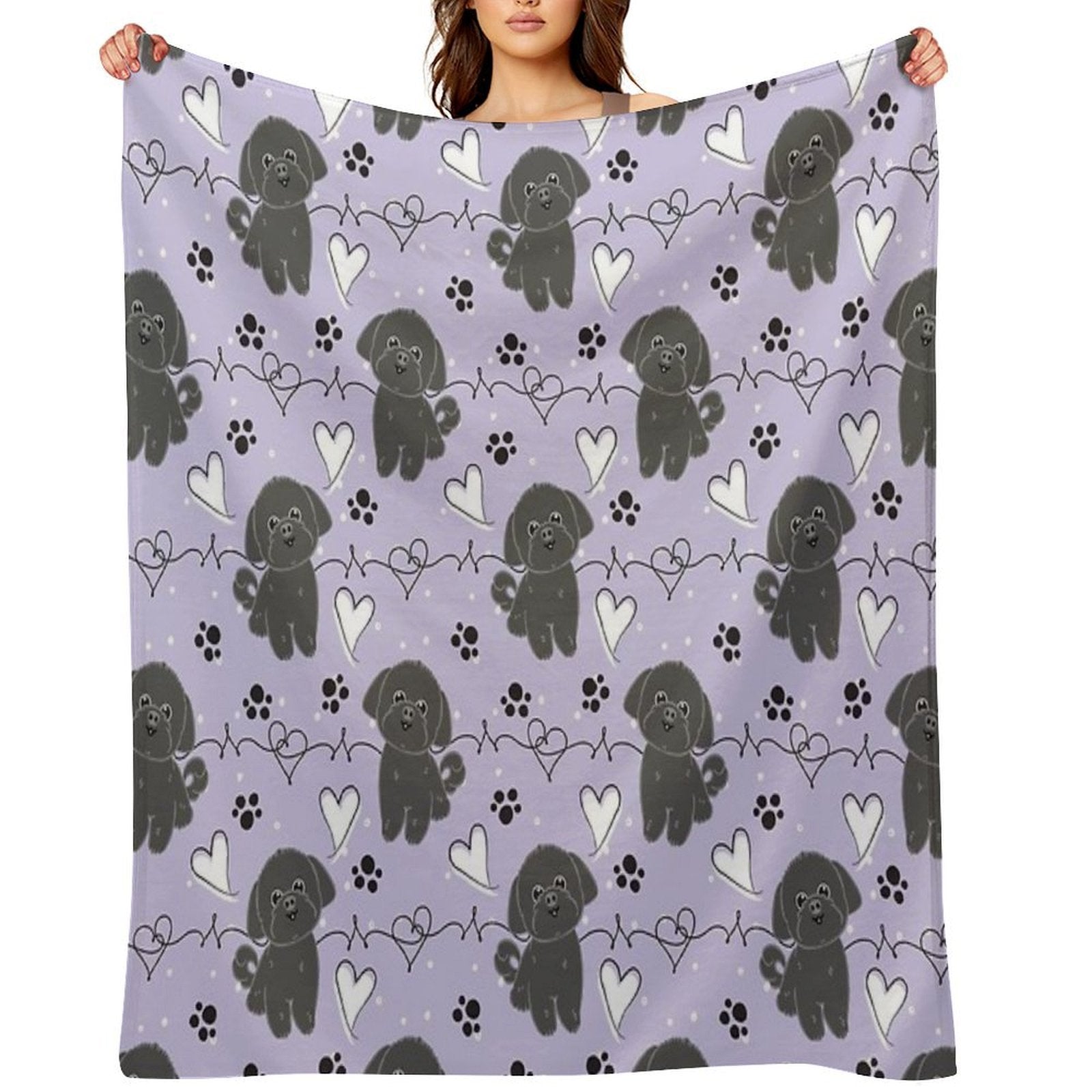 LOVE Black Shih Tzu Premium Throw Blanket