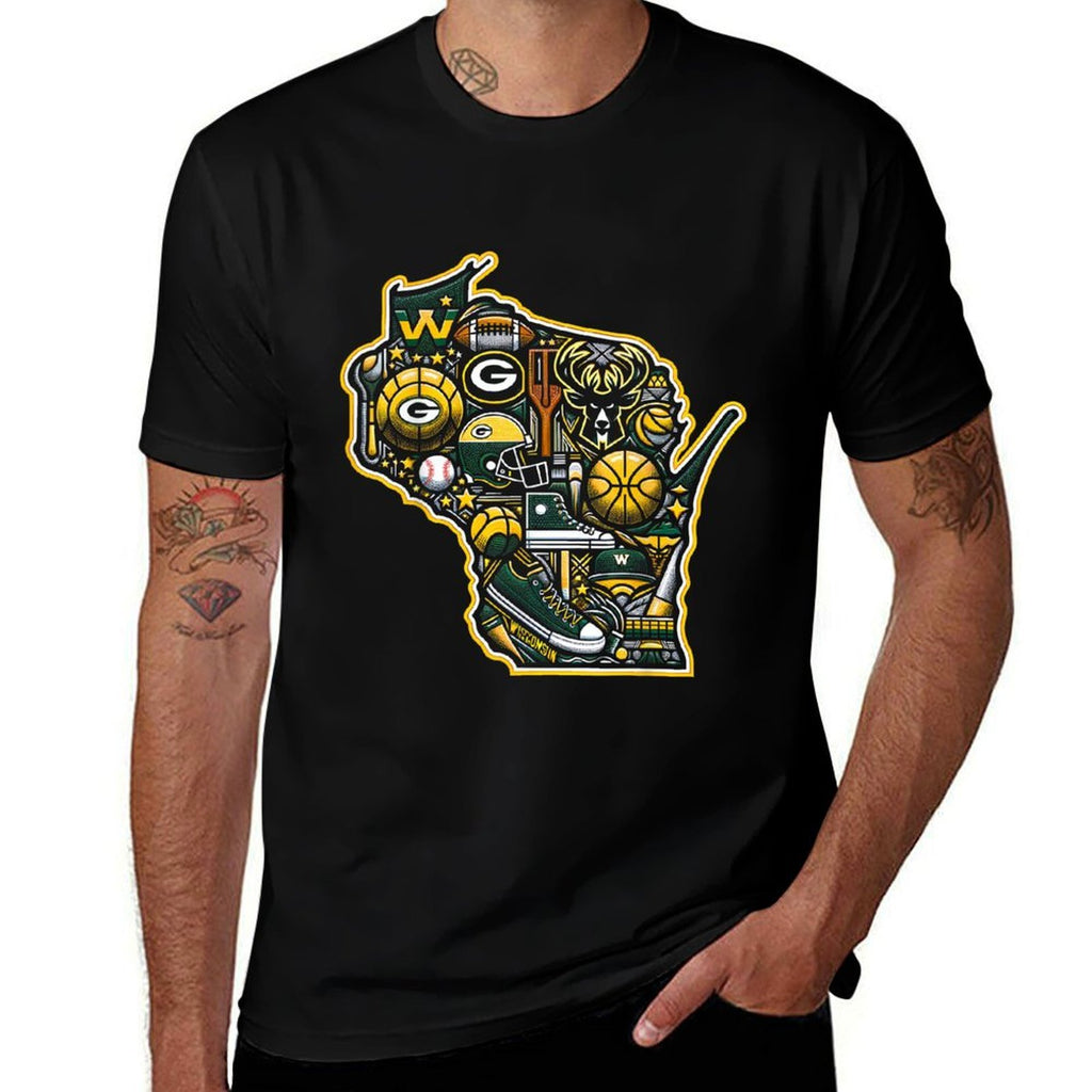 Wisconsin Sports  Cool Graphic  Men Women S - 6XL  Affordable Price T-Shirt
