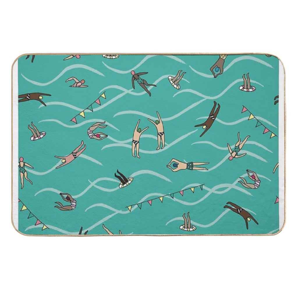 Sunday Swim  Easy To Clean Bath Mat