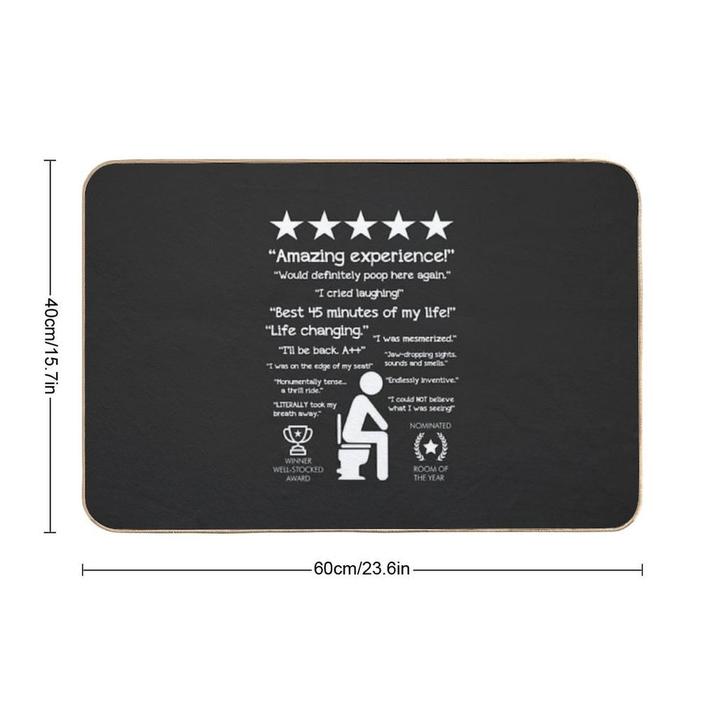 Funny Bathroom Unforgettable Experience Would Poop Here Again CHALK  Absorbent Bath Mat