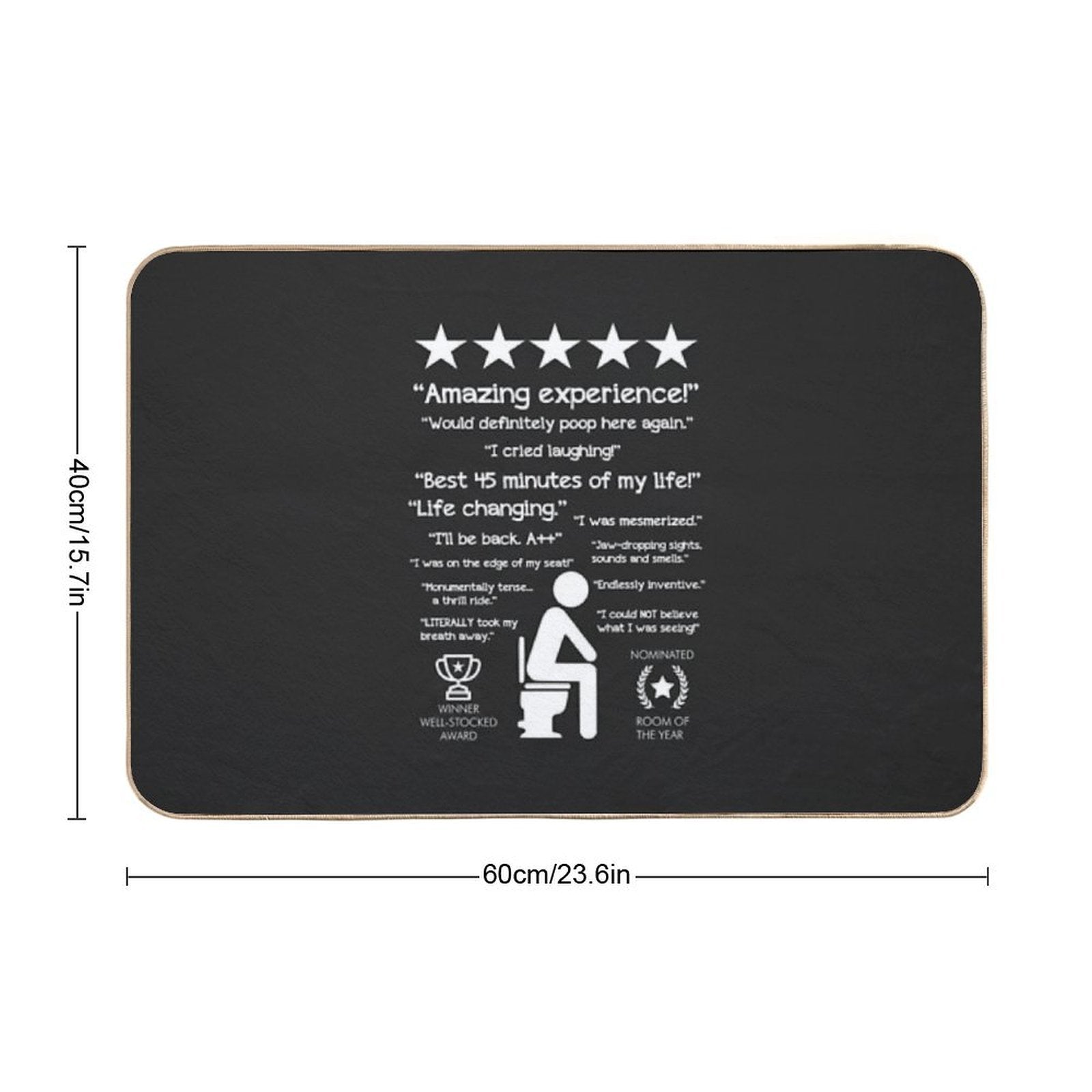 Funny Bathroom Unforgettable Experience Would Poop Here Again CHALK  Absorbent Bath Mat