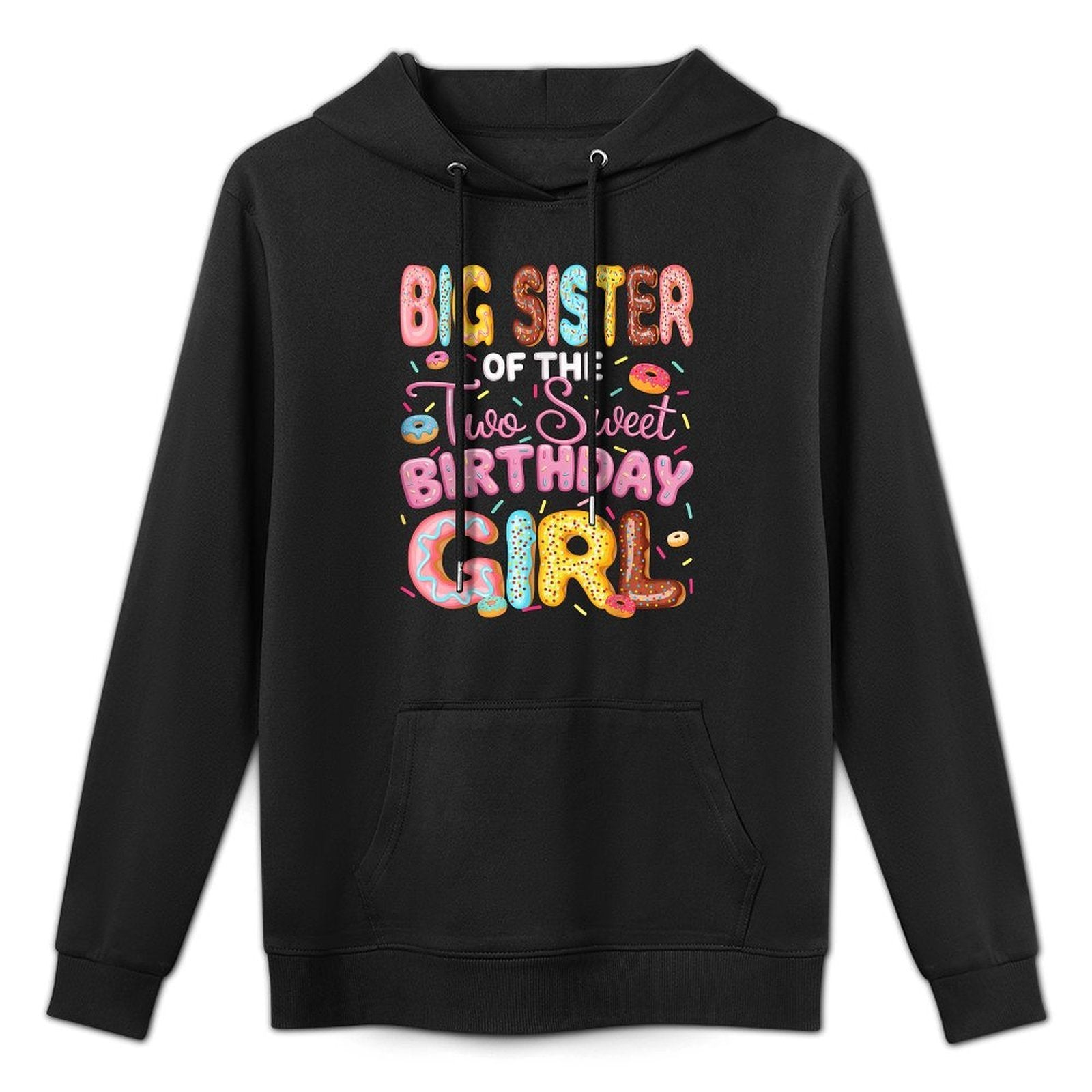 Big Sister Of The Two Sweet Birthday Girl Donut 2Nd Birthday Cotton-Polyester Blend Hoodie