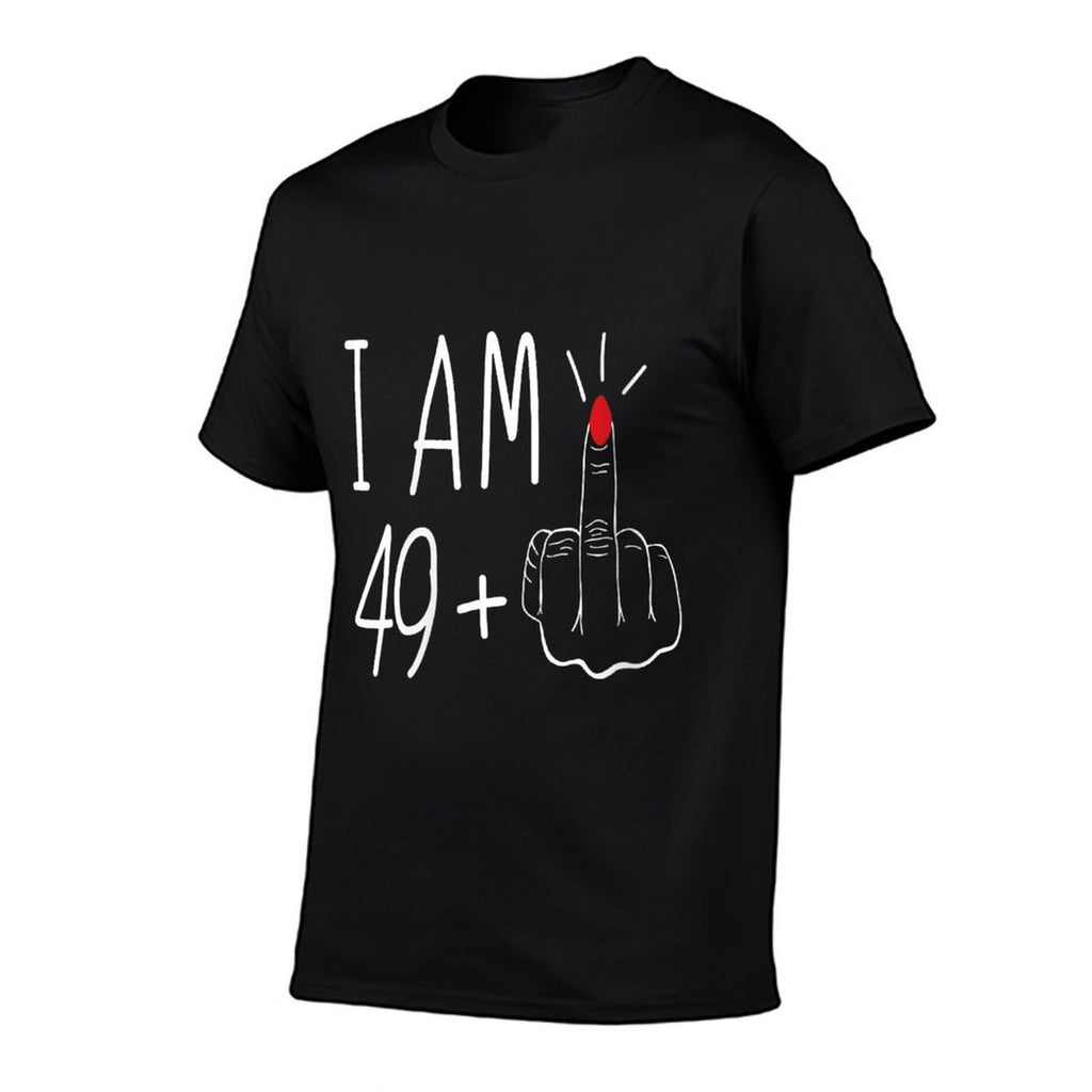 Womens Retro Funny I Am 49 Plus 1 Middle Finger For A 50th Birthday  Eco-friendly Material T-Shirt