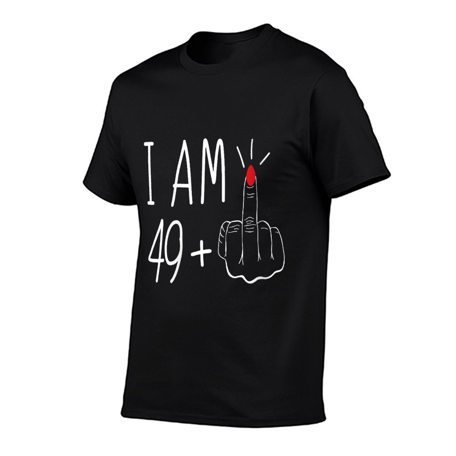 Womens Retro Funny I Am 49 Plus 1 Middle Finger For A 50th Birthday  Eco-friendly Material T-Shirt