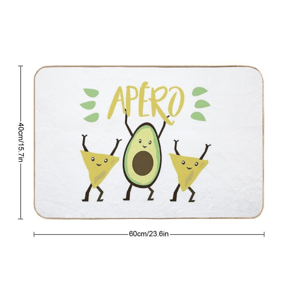 Avocado Dancing Aperitif  Easy To Clean Bath Mat