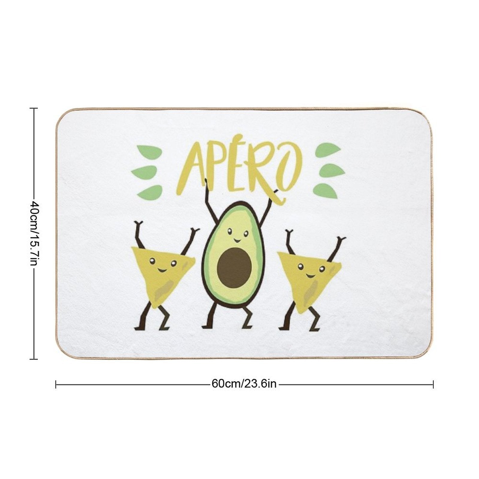 Avocado Dancing Aperitif  Easy To Clean Bath Mat