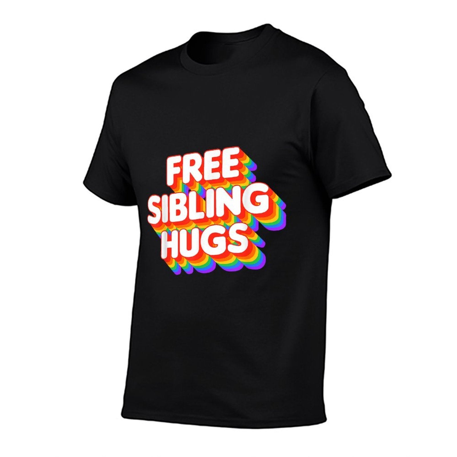 Free Sibling Hugs LGBT Pride Rainbow Gay  Stretchy T-Shirt