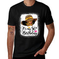 African American Woman It's My 50th Birthday Black Queen  Ribbed Collar T-Shirt