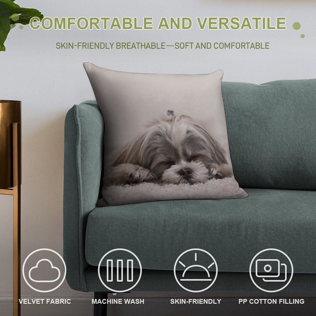 Shih Tzu Sleeping Soft Multiple Sizes Throw Pillow