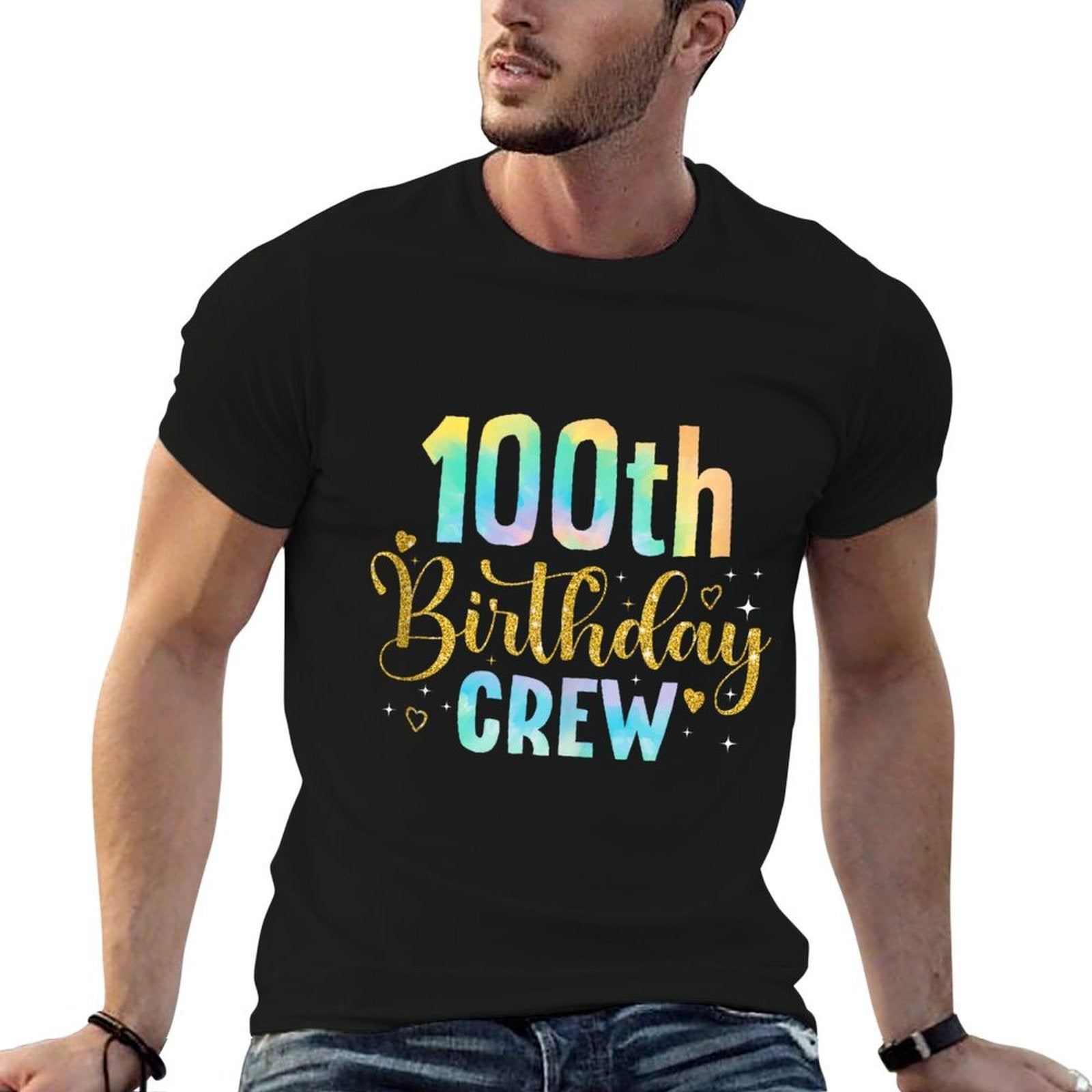 100 Year Old Birthday Party Group Family 100th Birthday Crew  Oversized Silhouette T-Shirt