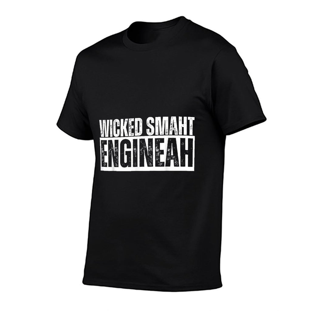 Wicked Smaht Engineah Wicked Smart Engineer Distressed Smaah  Stretchy T-Shirt