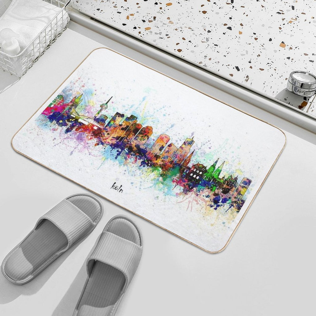 Cologne Skyline  Easy Maintenance Bath Mat