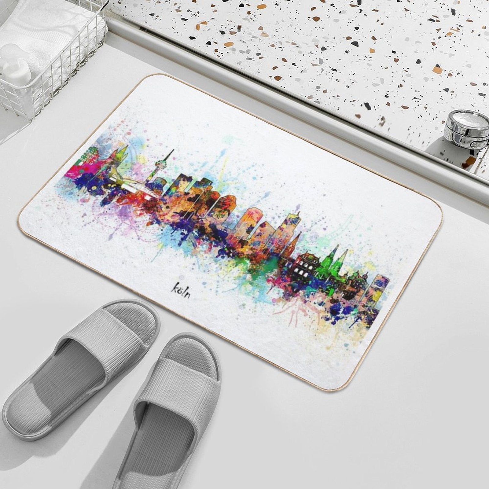 Cologne Skyline  Easy Maintenance Bath Mat