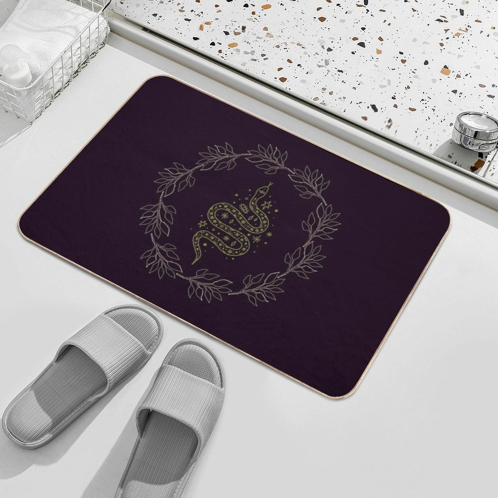Green Witch Serpent And Wreath Durable Bath Mat