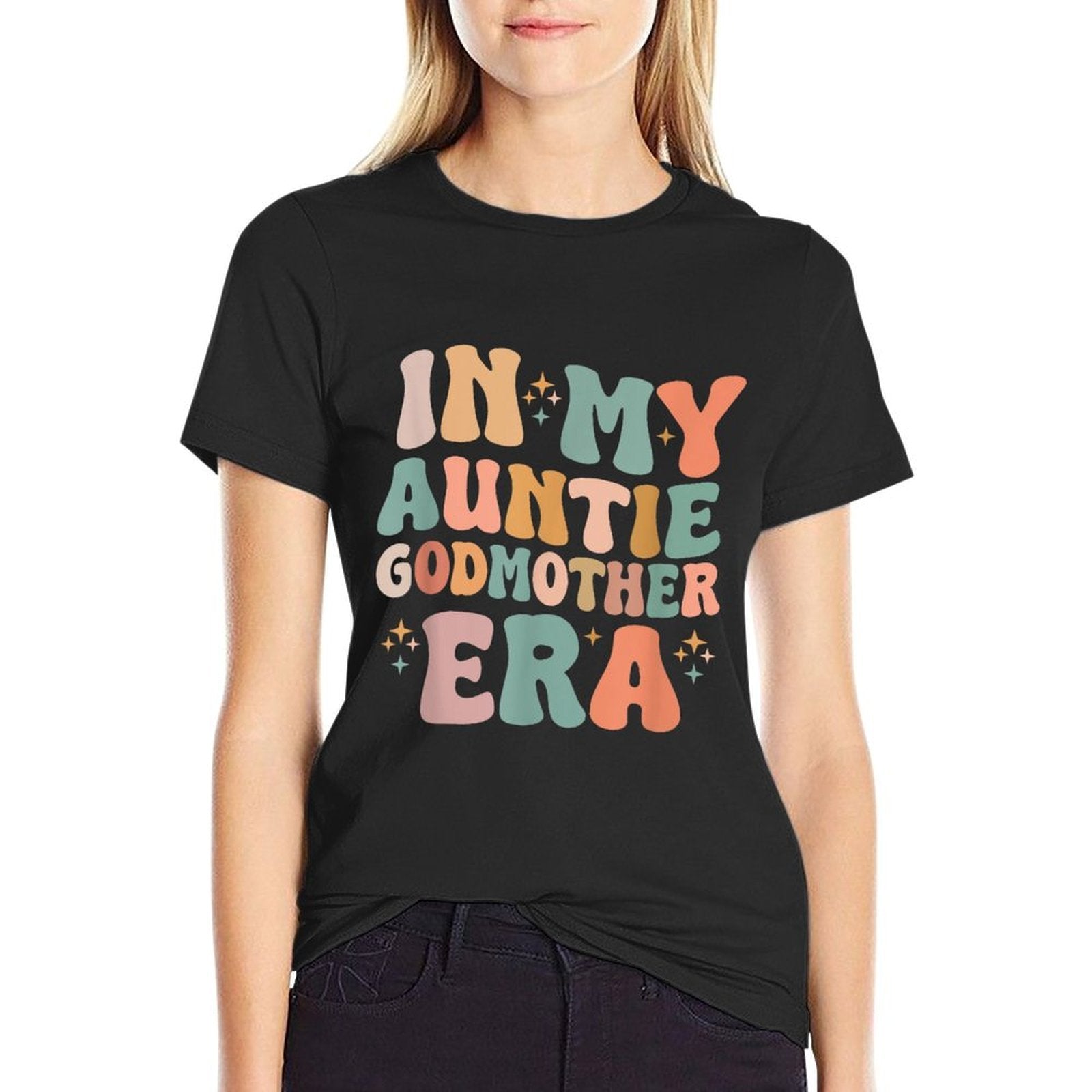 In My Auntie Godmother Era Announcement for Mothers Day  Trendy Pattern T-Shirt