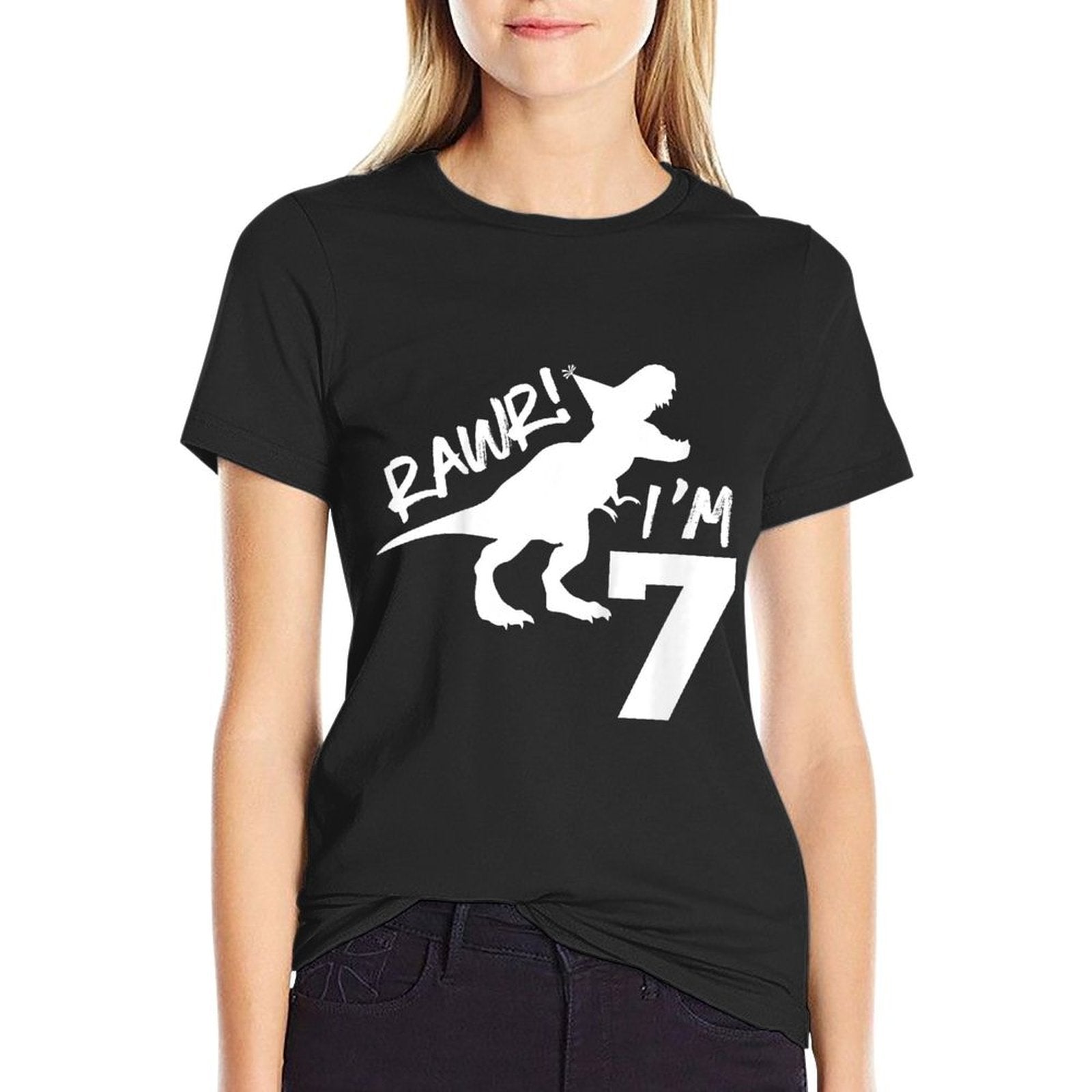 Kids Rawr I'm 7 Dinosaur Seventh Birthday Boy 7th Roar Year Old  Affordable Price T-Shirt