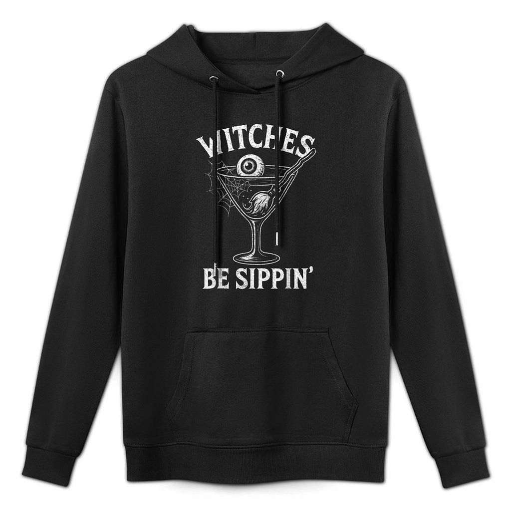 Witches Be Sippin Funny Halloween Party Look For Women Colorfast Hoodie