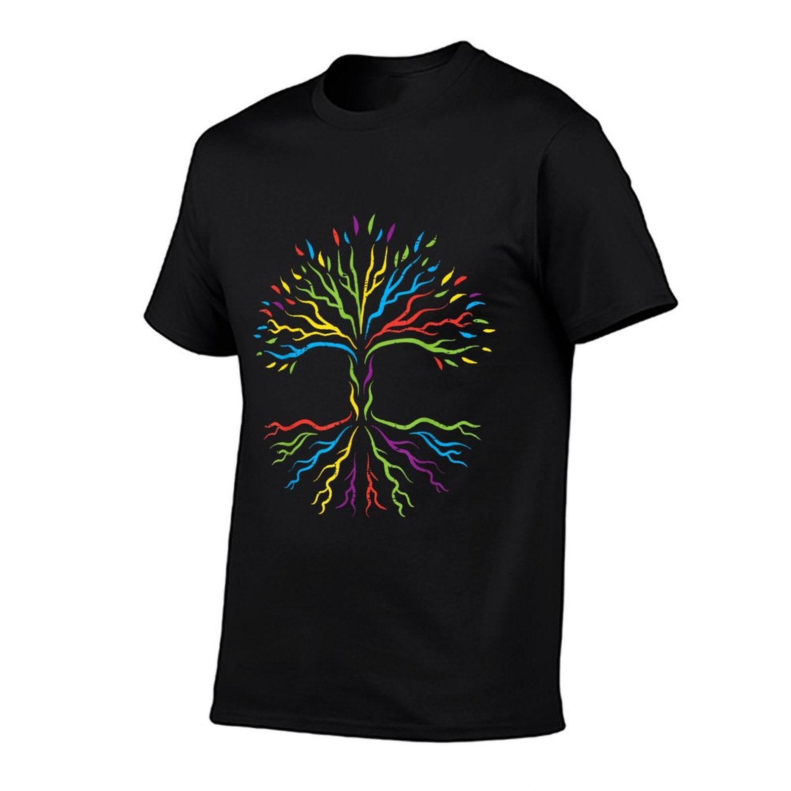Gay Rainbow Tree Leaves Roots Lgbt Pride Men Women Kids  Oversized Silhouette T-Shirt