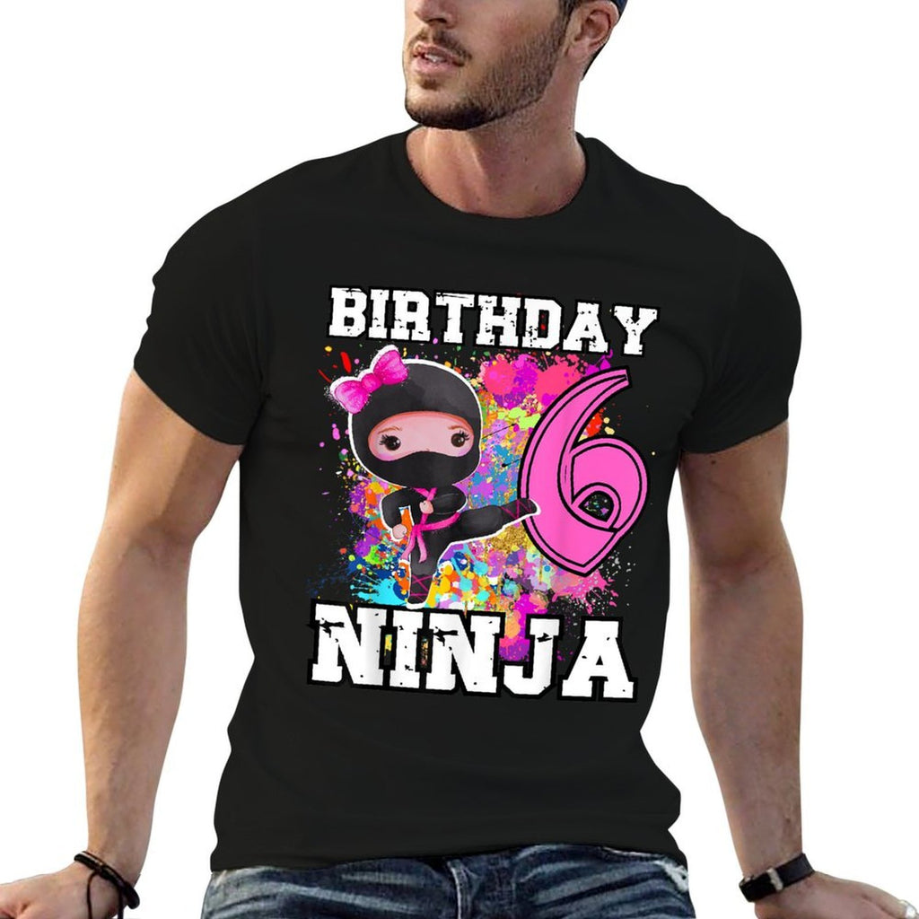 Birthday Ninja Girl 6 Year Old Funny Ninja Party Birthday  Durable T-Shirt
