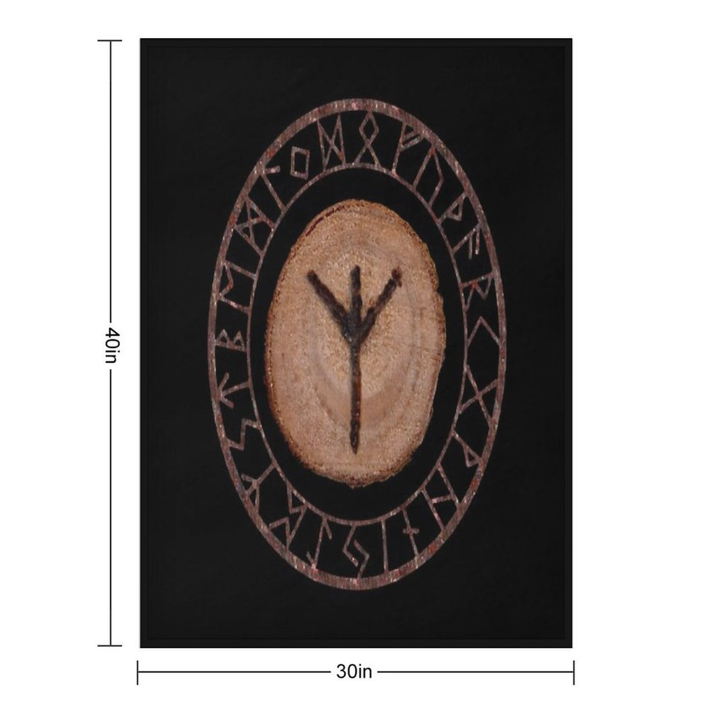 Algiz Elder Futhark Rune Versatility Throw Blanket