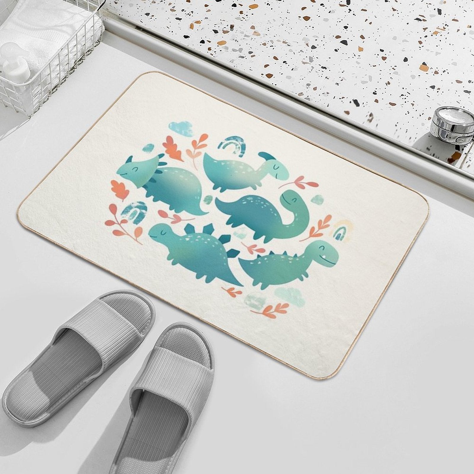 Baby Dinosaurs  Easy To Clean Bath Mat
