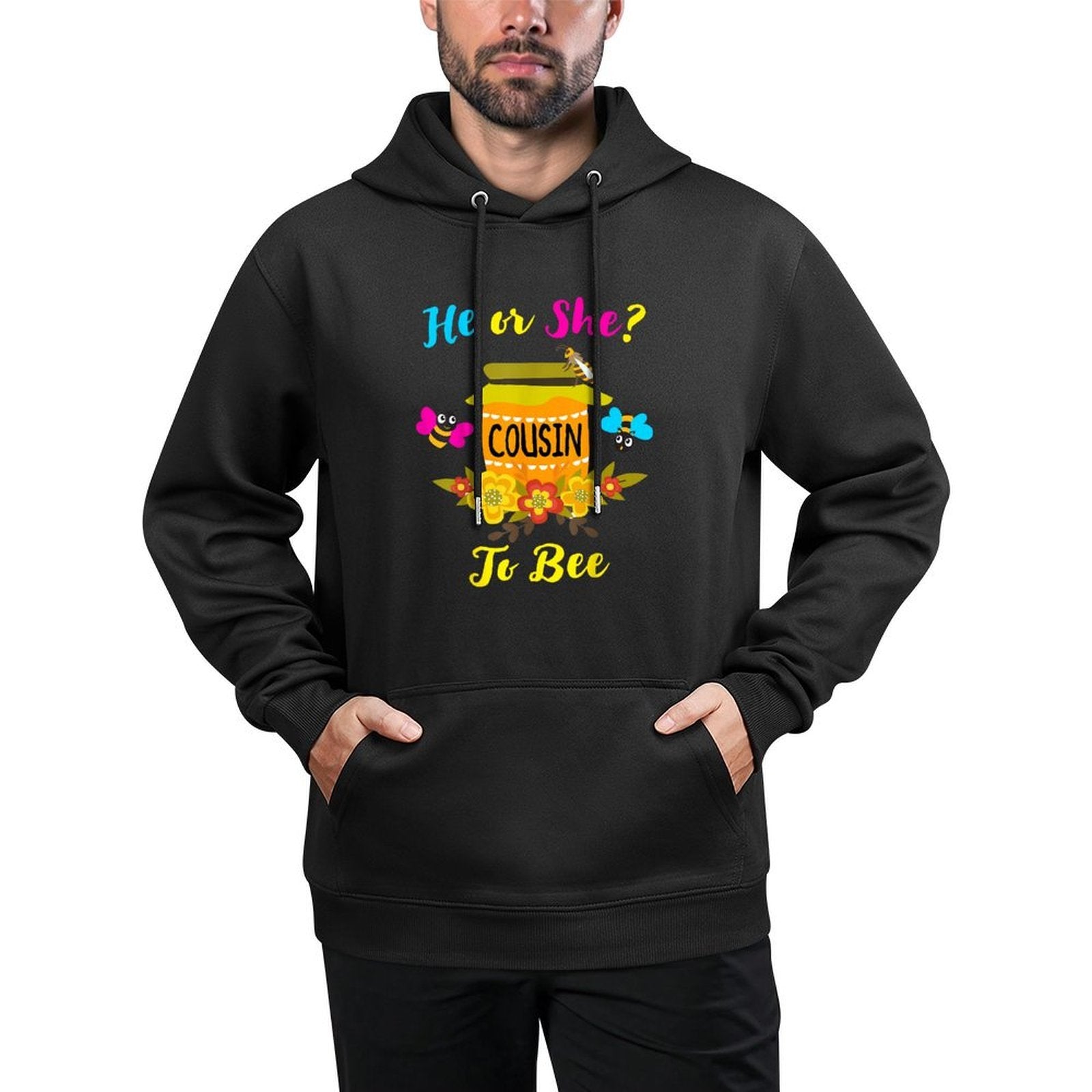 Gender Reveal What Will It Bee He Or She Cousin To Bee Funny Moisture-Wicking Hoodie