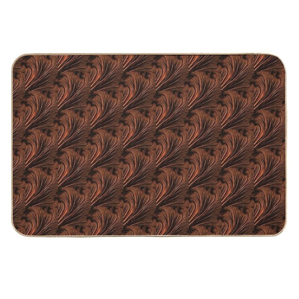 Copper Ostrich Feathers Collection  Absorbent Bath Mat
