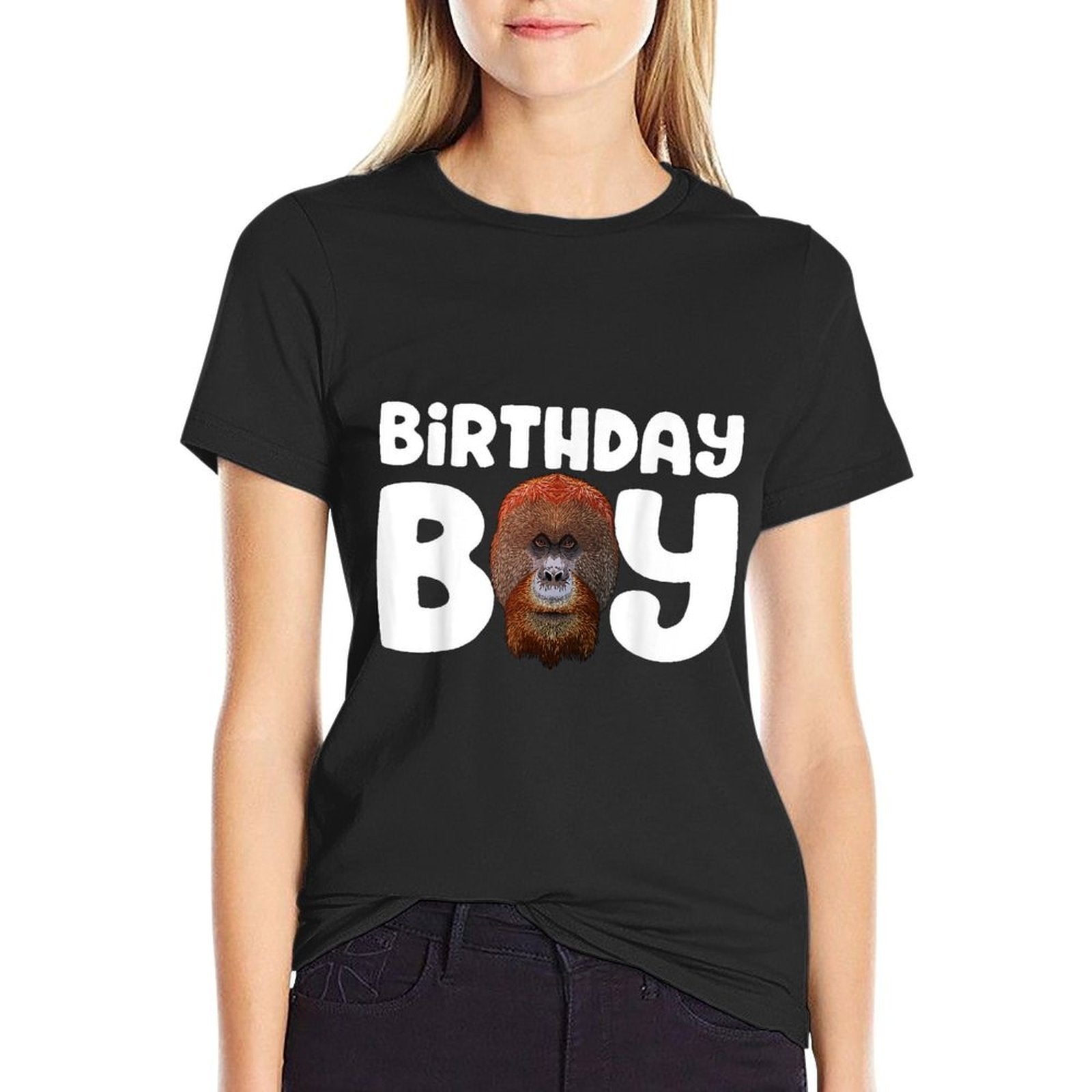 Orangutan Birthday Boy Party Kids Boys Orangutan Birthday  Tagless Design T-Shirt
