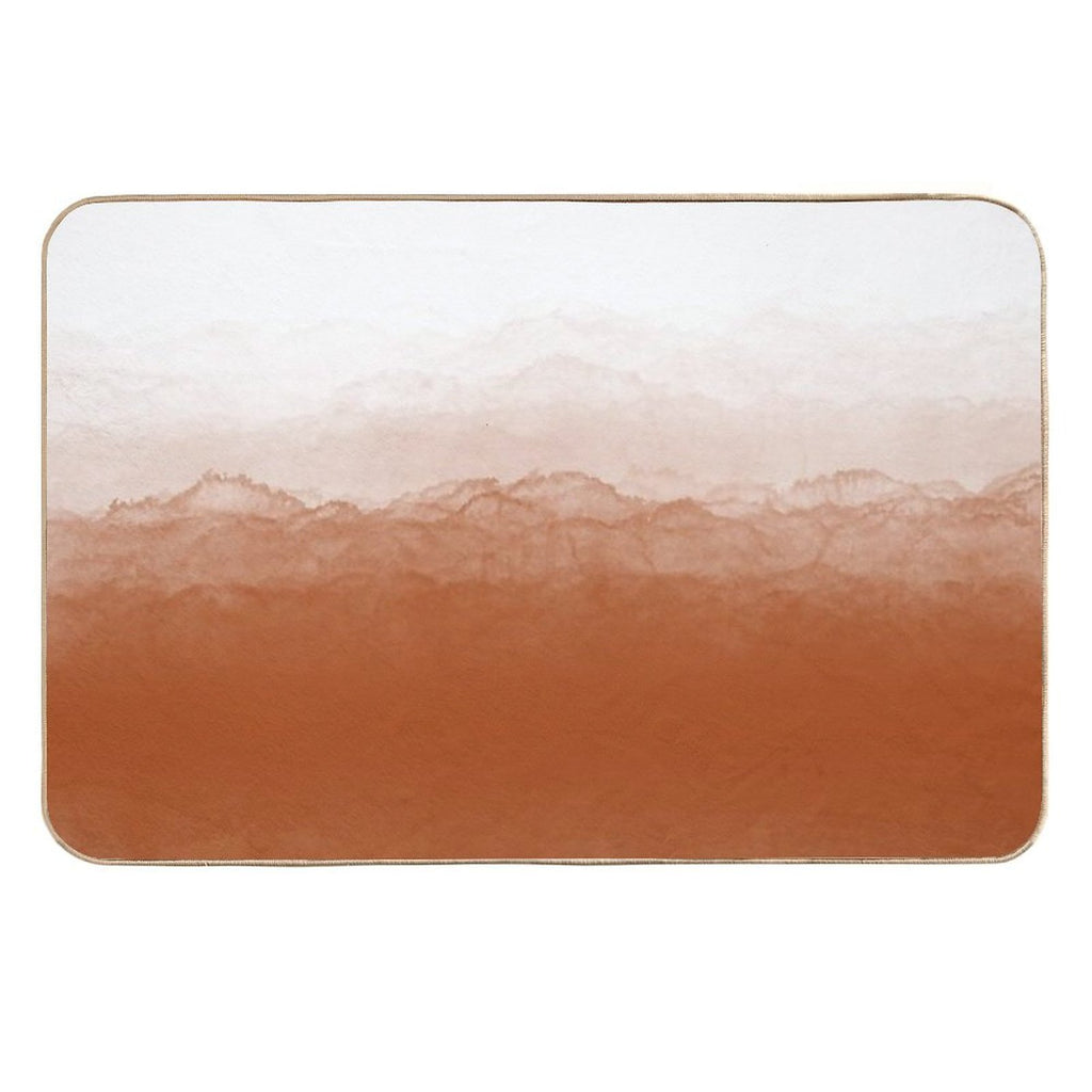 Abstract Watercolor Ombre (burnt Orangewhite)  Pet-Safe Bath Mat