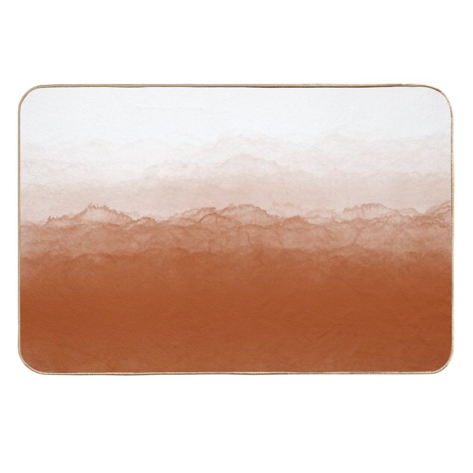 Abstract Watercolor Ombre (burnt Orangewhite)  Pet-Safe Bath Mat