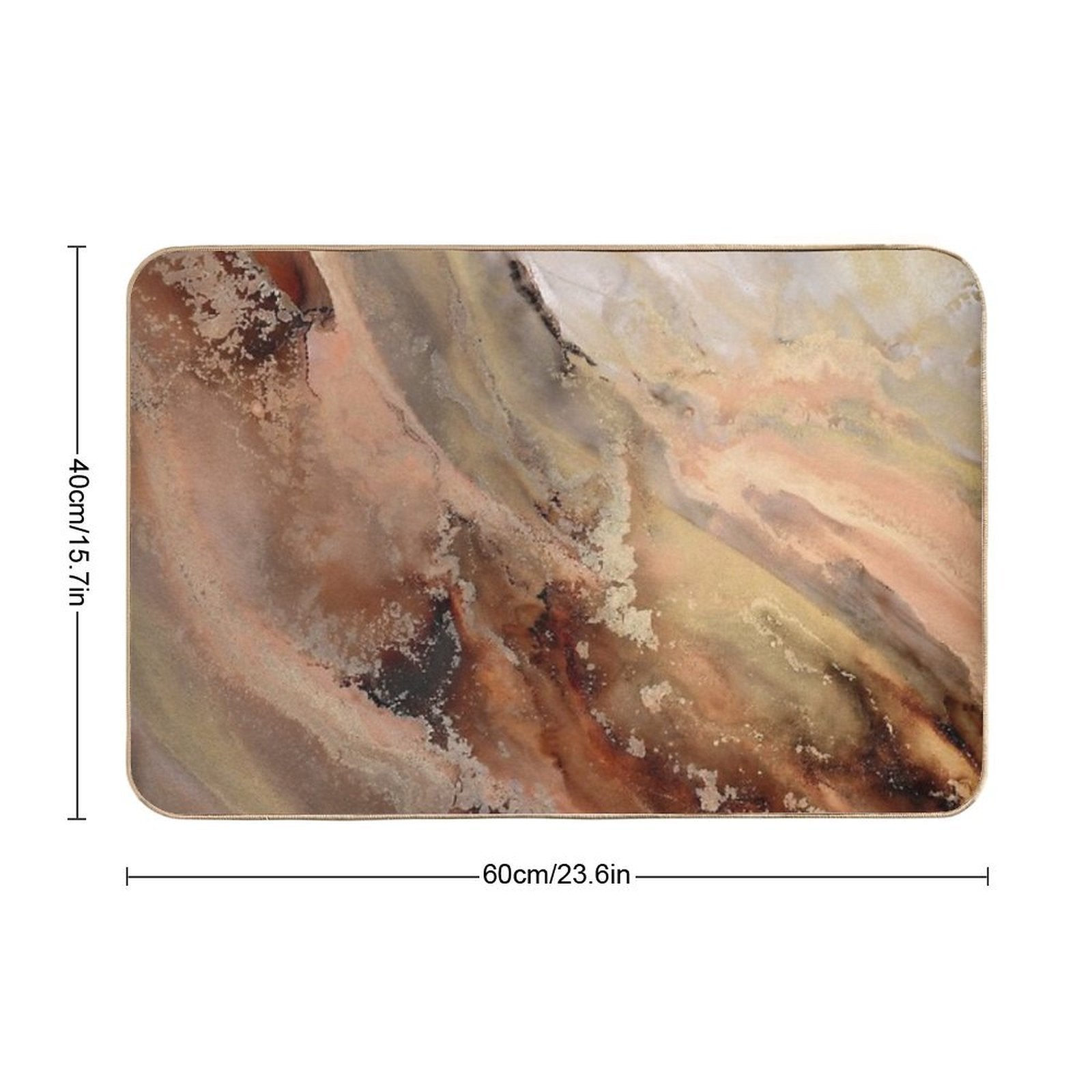 Abstract Autumn, Brown, Gold And Orange, Warm Colours, Abstract Art  Long-Lasting Bath Mat