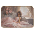 Coquette Aesthetic Vintage Painting of A Languid Woman  Rapid-Drying Bath Mat