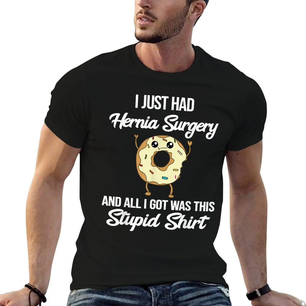 Hernia Surgery Recovery Meme Funny Get Well Quote Donut  Heathered Texture T-Shirt