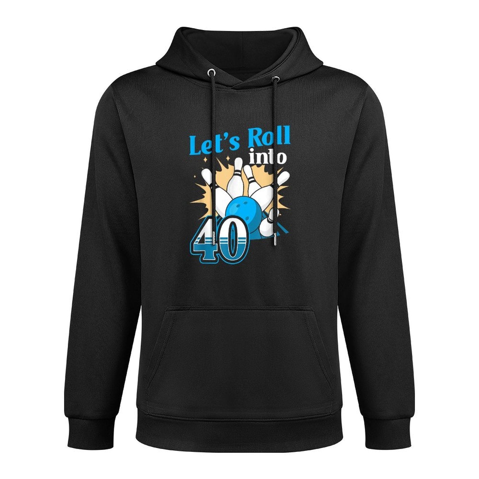 Rolling Into 40 Bowling 40th Birthday Shape Retention Hoodie
