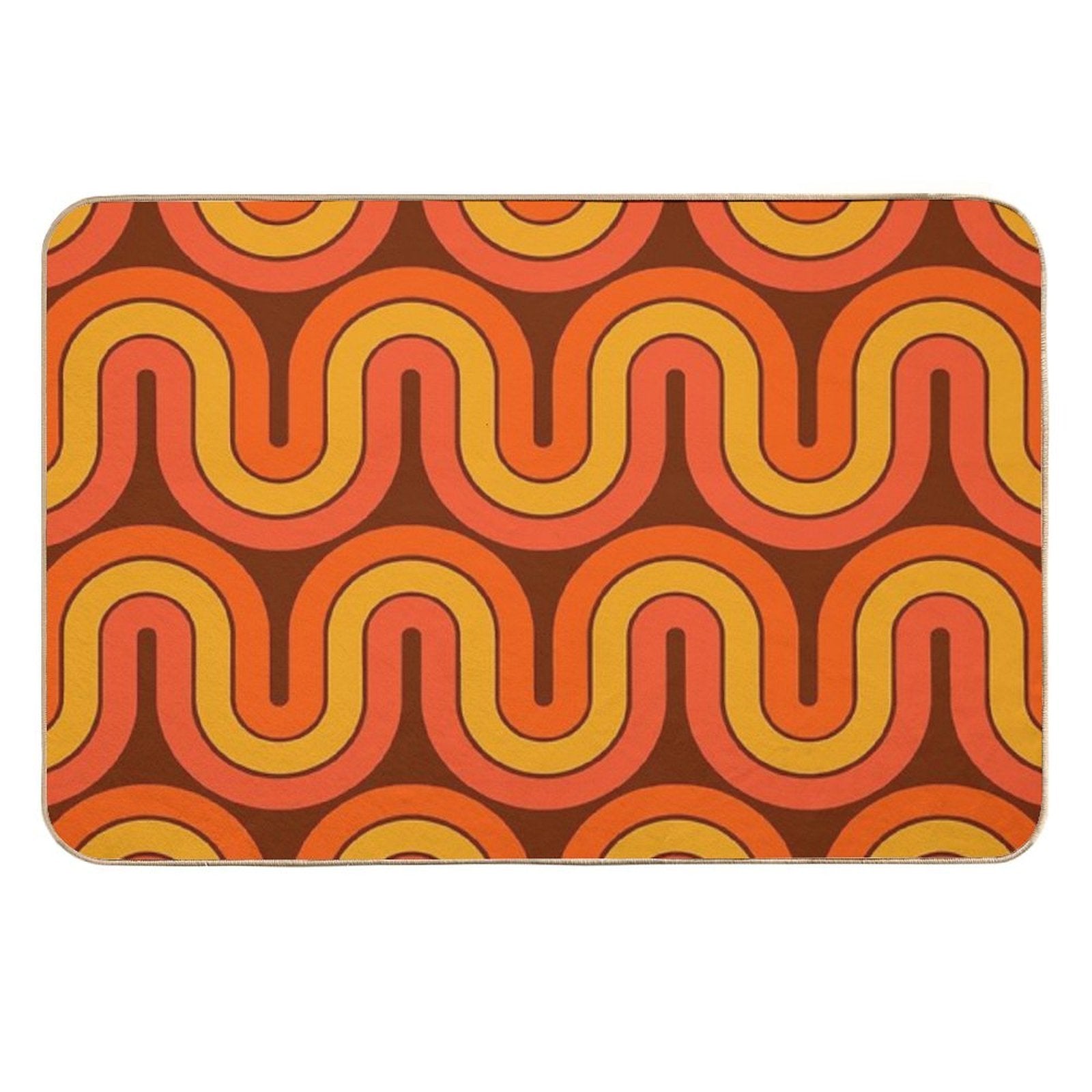 Retro Geometric Gradient Design  Anti-Trip Bath Mat