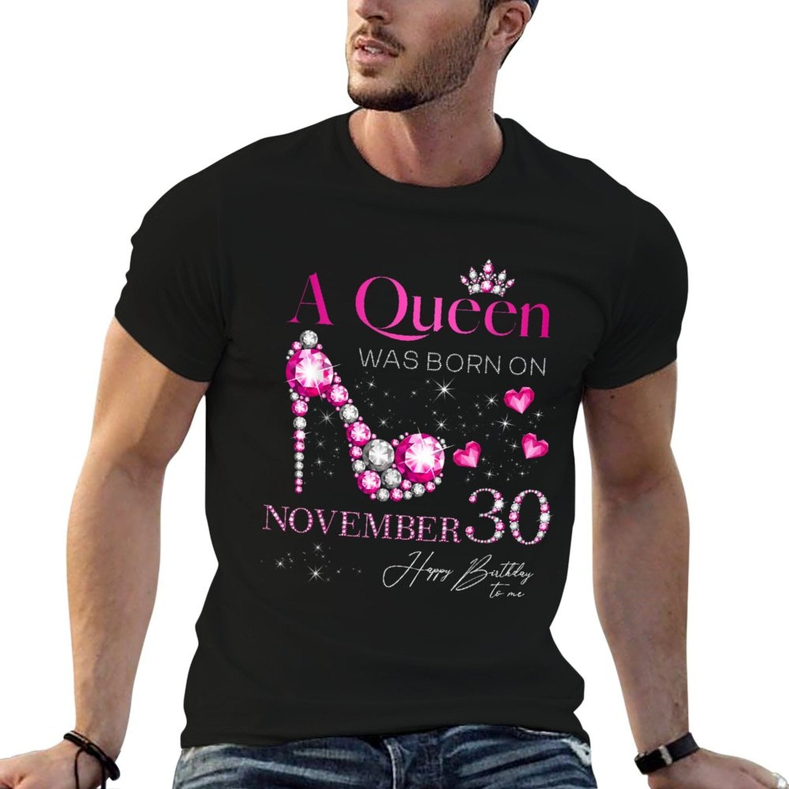 A Queen Was Born on November 30, 30th November Birthday  Lightweight T-Shirt