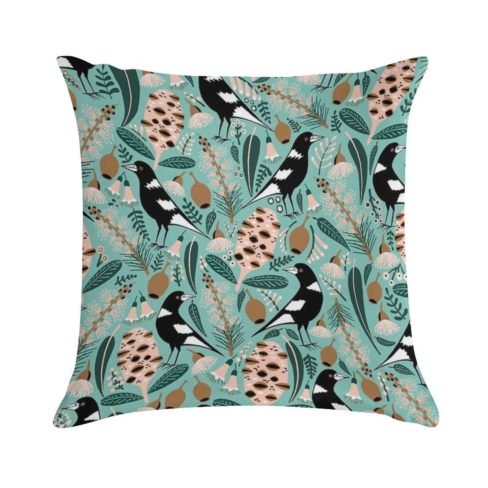 Australian Bush Magpies Soft Anti-Pilling Throw Pillow