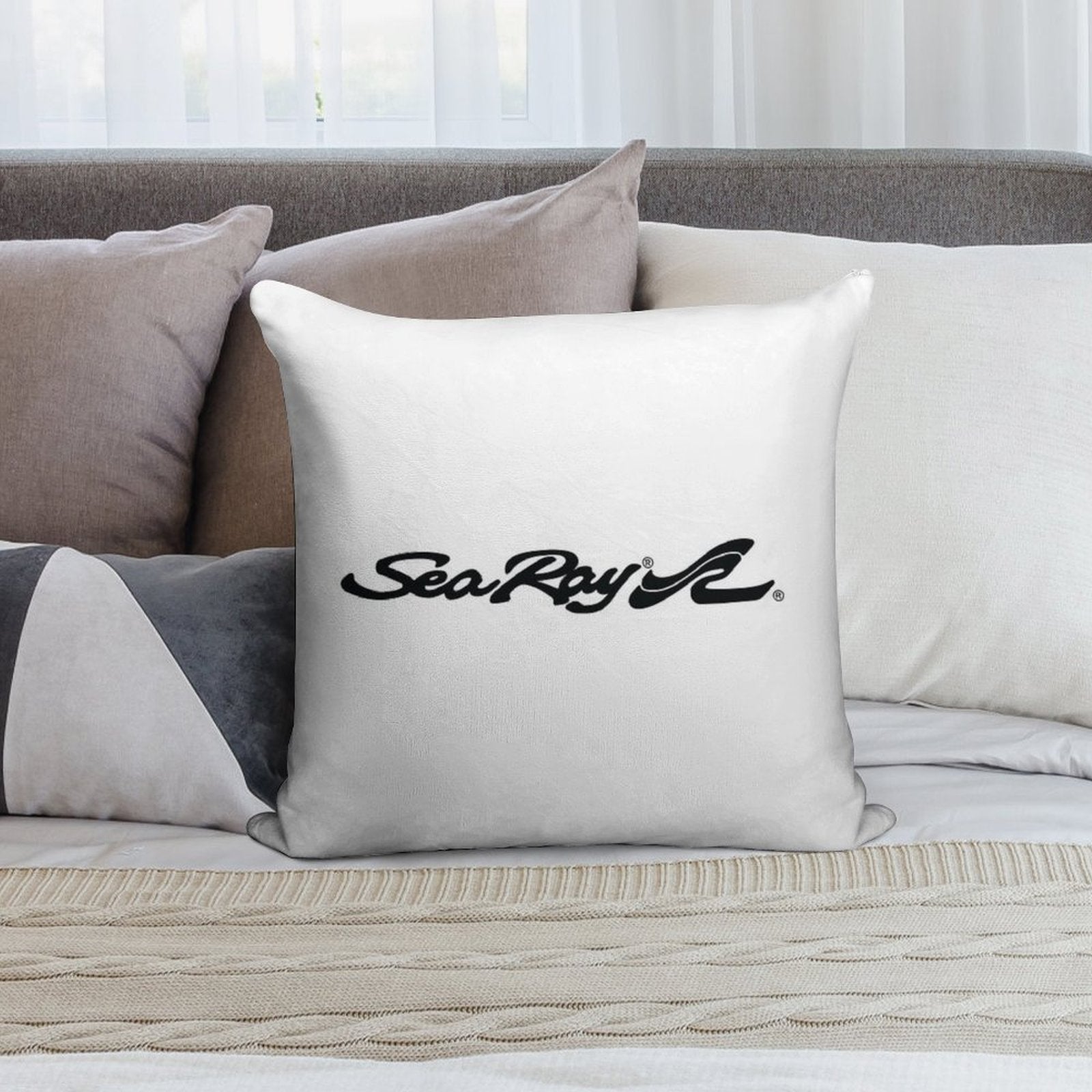 SeaRay Boats Logo Soft Decorative Cover Throw Pillow