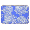 Sky Blue Peonies  Easy Maintenance Bath Mat