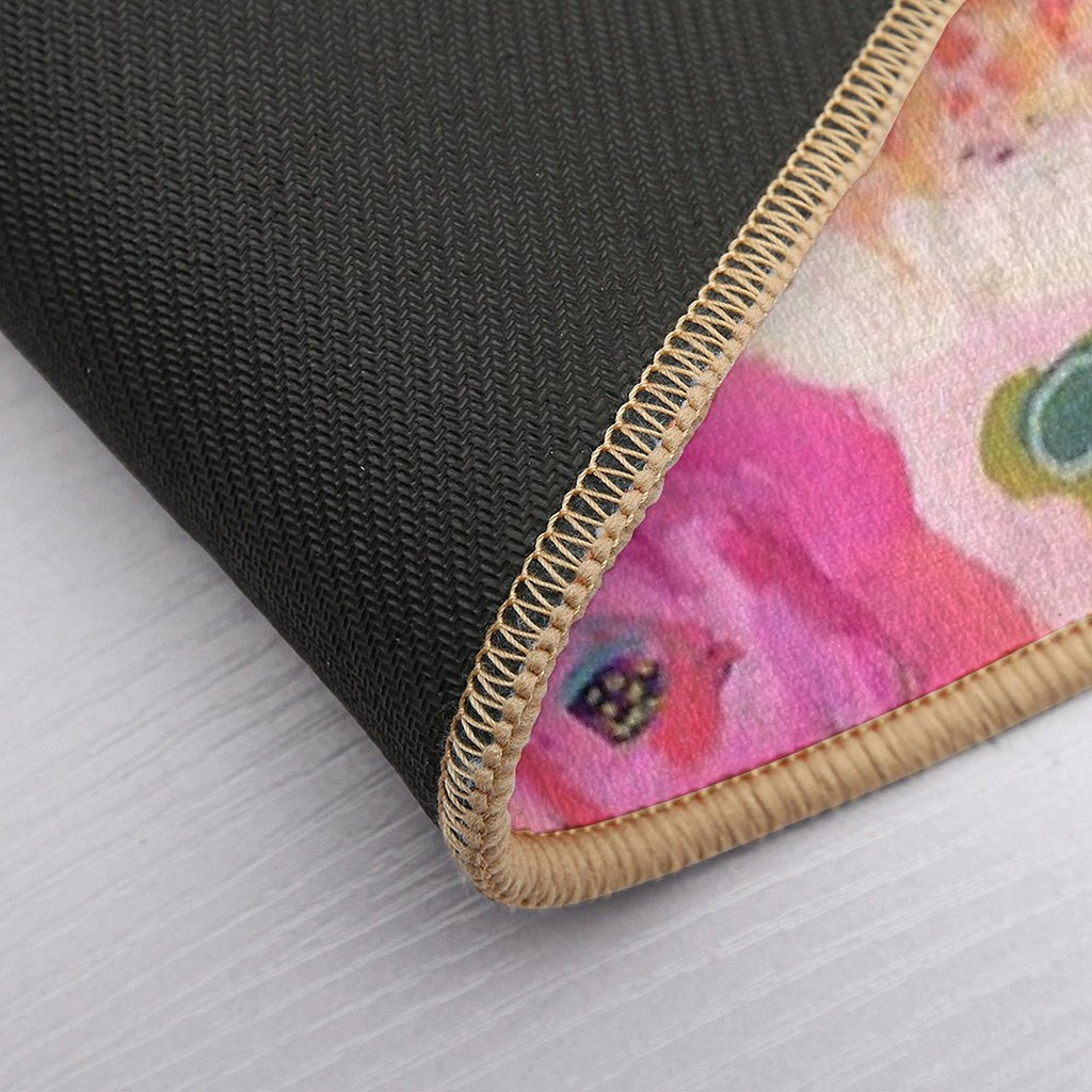 Pink Floral Art Print  Slip-Resistant Bath Mat