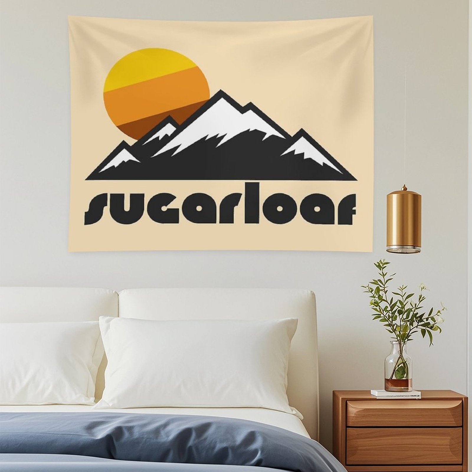 Retro Sugarloaf ))(( Tourist Souvenir Travel Maine Design Tapestry