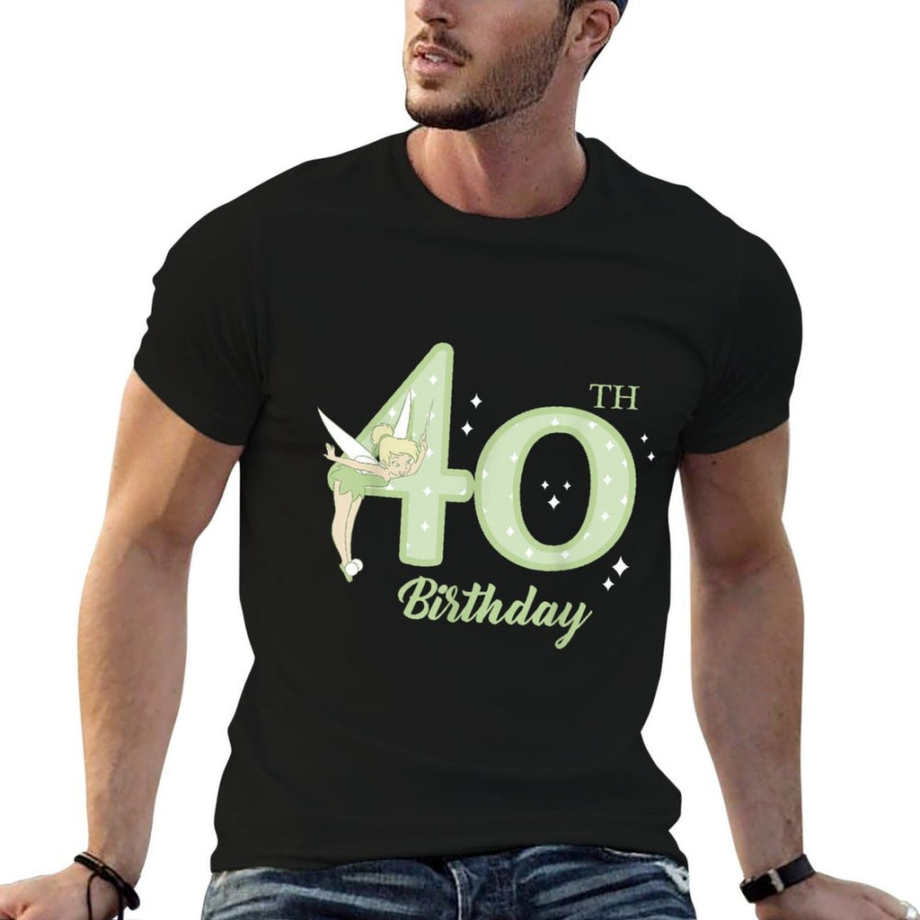 Disney Peter Pan 40th Birthday Tinkerbell Portrait  Fade-proof Color T-Shirt