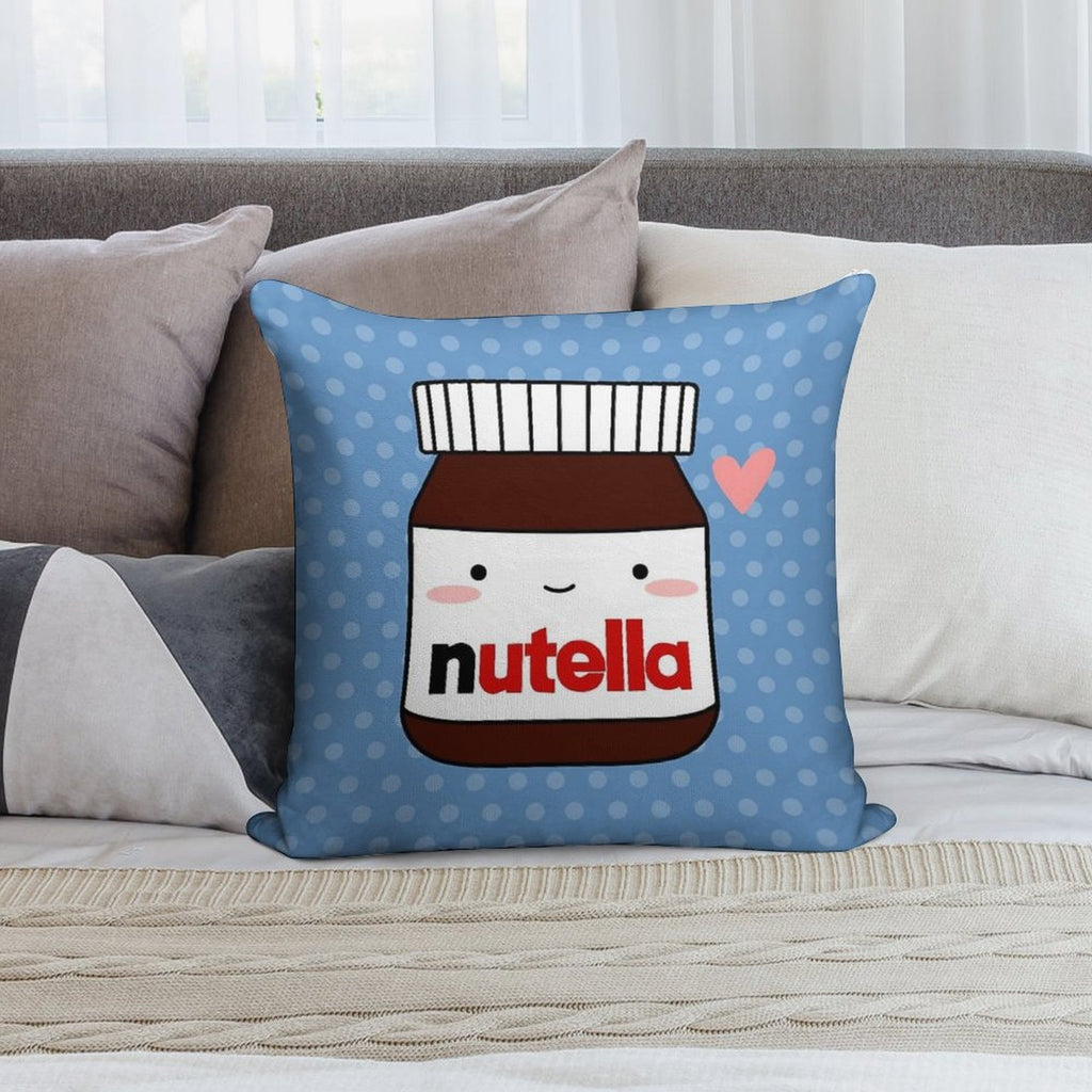 Cute Nutella Jar Soft Reinforced Edging Throw Pillow