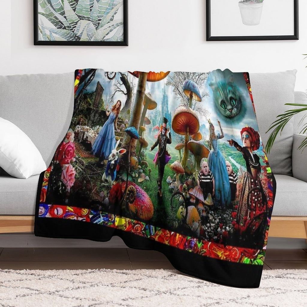 ALICE IN WONDERLAND  Modern Advertising Print Gift-ready Throw Blanket