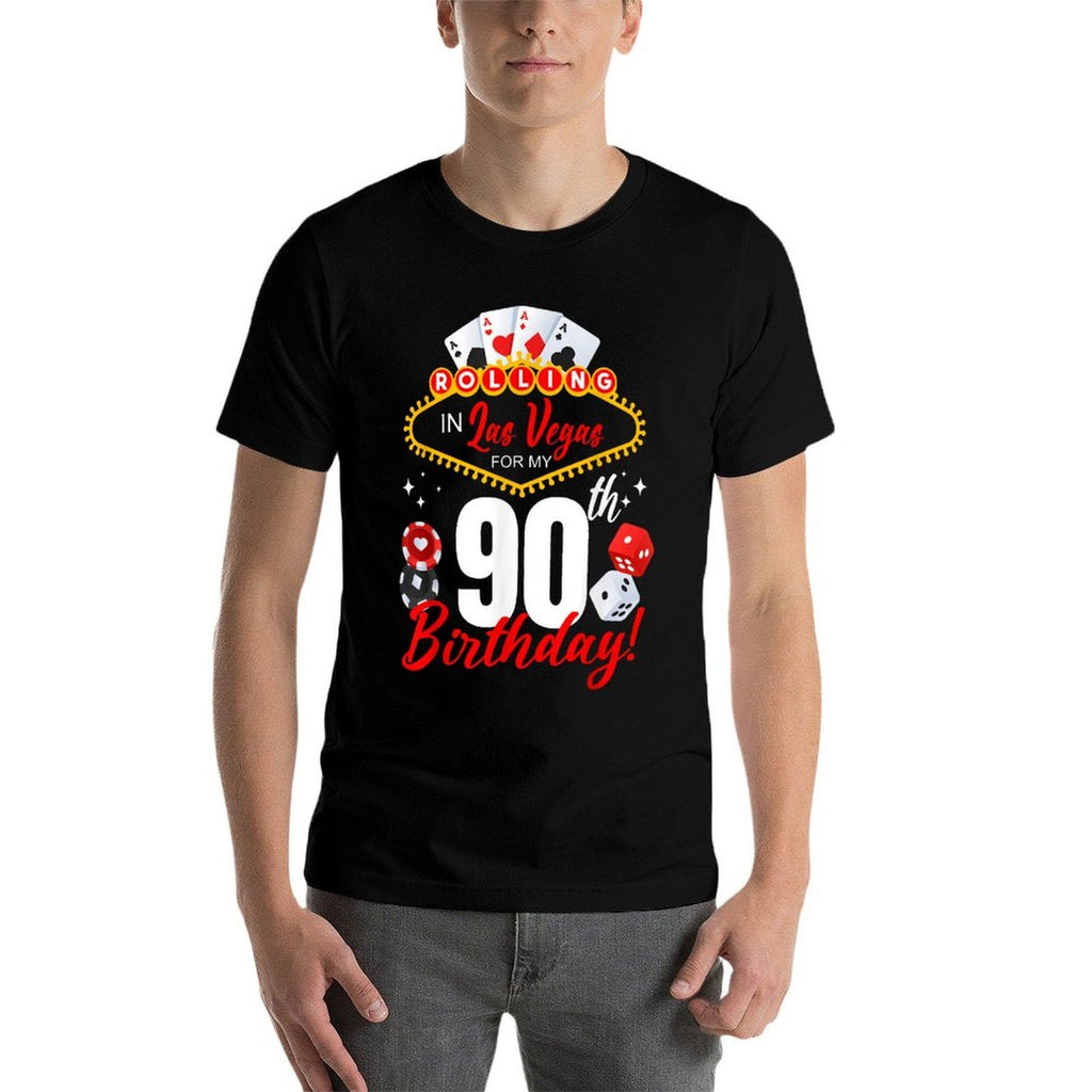 Rolling In Las Vegas 90th Birthday Crew Group Friends 90 Comfortable T-Shirt